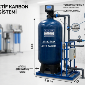 Otomatik Aktif Karbon Filtrasyon Sistemleri (¼″ Valf Bağlantılı | 21 x 62 Tank)